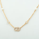 Christian Dior Clair De Lune Gold Pearl Rhinestone Necklace Costume Jewellery